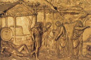 The Drunkennes of Noah Oil painting by Lorenzo Ghiberti