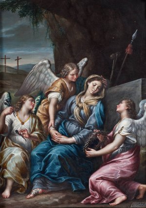 The Virgin Mourning at the Tomb by Lorenzo Gramiccia Oil Painting