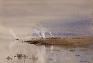 Sketch on the Potomac by Lorenzo J. Hatch Oil Painting