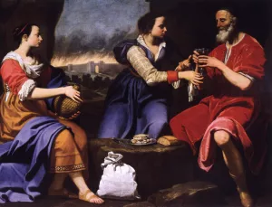 Lot and His Daughters by Lorenzo Lippi Oil Painting