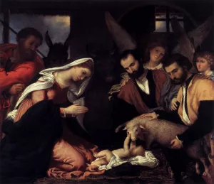 Adoration of the Shepherds Oil painting by Lorenzo Lotto