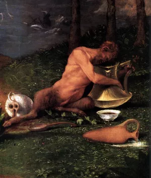 Allegory of Virtue and Vice Detail painting by Lorenzo Lotto