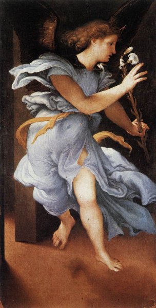 Main Product Photo of Angel of the Annunciation Painting by Lorenzo Lotto