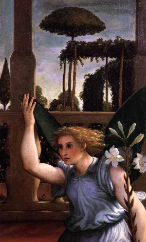 Annunciation Detail Oil painting by Lorenzo Lotto