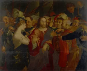 Christ And The Adulteress by Lorenzo Lotto Oil Painting