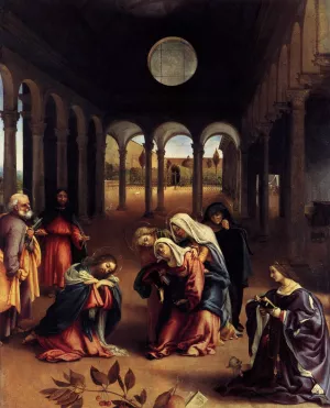 Christ Taking Leave of His Mother by Lorenzo Lotto - Oil Painting Reproduction