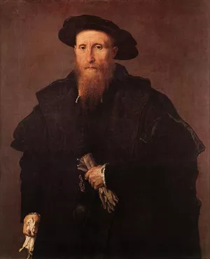 Gentleman with Gloves Oil painting by Lorenzo Lotto