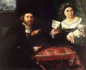 Husband and Wife Oil painting by Lorenzo Lotto