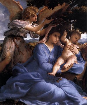 Madonna and Child with Saints and an Angel Detail