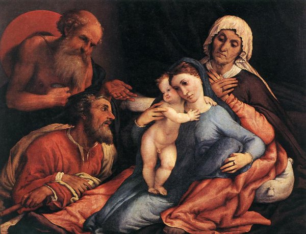 Main Product Photo of Madonna and Child with Saints Painting by Lorenzo Lotto