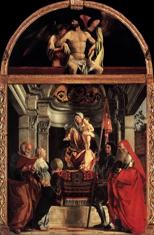 Madonna and Child with Sts Peter, Christine, Liberale, and Jerome painting by Lorenzo Lotto