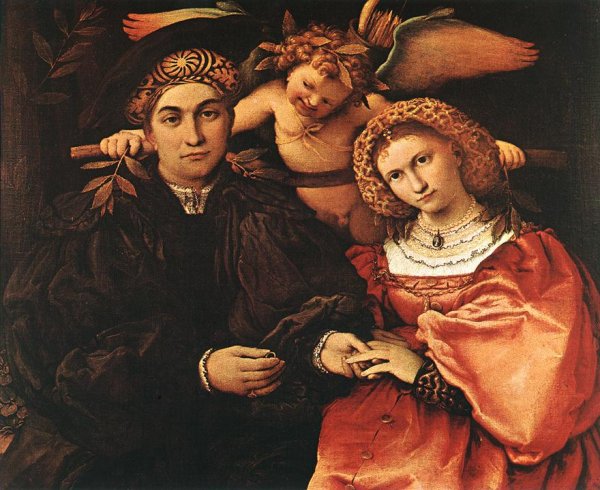 Main Product Photo of Messer Marsilio and His Wife Painting by Lorenzo Lotto