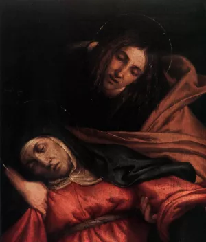 Pieta Detail painting by Lorenzo Lotto