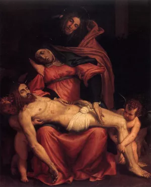 Pieta painting by Lorenzo Lotto