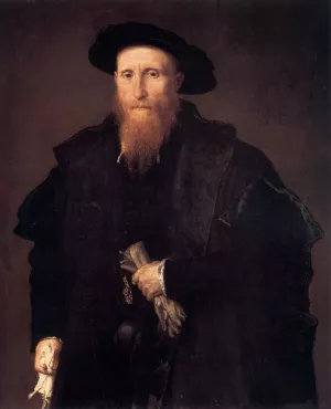 Portrait of a Gentleman with Gloves by Lorenzo Lotto Oil Painting
