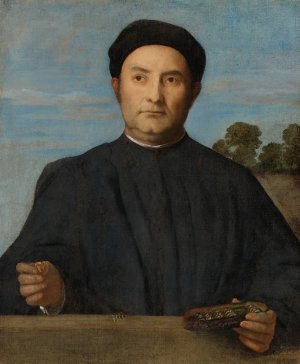 Portrait Of A Jeweler, Probably Giovanni Pietro Crivelli by Lorenzo Lotto Oil Painting