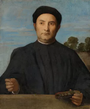 Portrait Of A Jeweler, Probably Giovanni Pietro Crivelli by Lorenzo Lotto Oil Painting