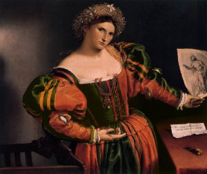 Portrait of a Lady as Lucretia Oil painting by Lorenzo Lotto