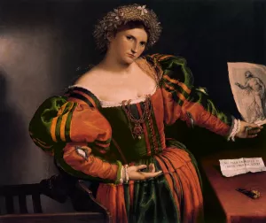 Portrait of a Lady as Lucretia Oil painting by Lorenzo Lotto