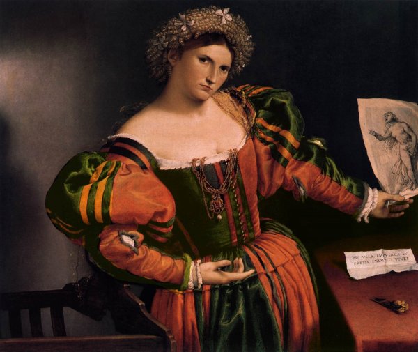 Portrait of a Lady as Lucretia by Lorenzo Lotto - Hand-Painted Oil Painting Reproduction