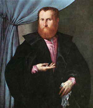 Portrait of a Man in Black Silk Cloak Oil painting by Lorenzo Lotto
