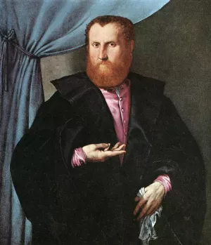 Portrait of a Man in Black Silk Cloak painting by Lorenzo Lotto