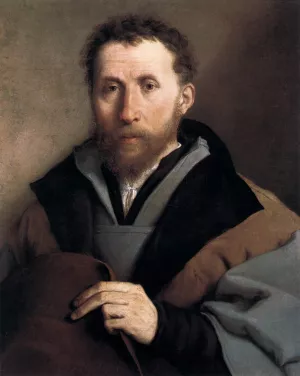 Portrait of a Man with a Felt Hat painting by Lorenzo Lotto