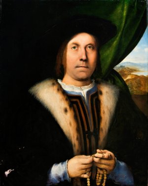 Portrait of a Man with a Rosary by Lorenzo Lotto Oil Painting