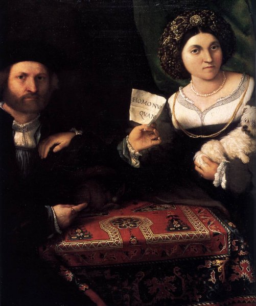 Portrait of a Married Couple Detail by Lorenzo Lotto - Hand-Painted Oil Painting Reproduction