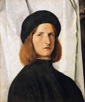Portrait of a Young Man with a Lamp by Lorenzo Lotto Oil Painting