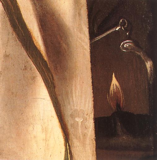 Main Product Photo of Portrait of a Young Man with an Oil-Lamp Detail Painting by Lorenzo Lotto