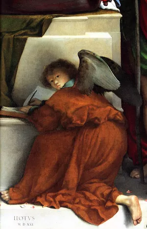 San Bernardino Altarpiece Detail by Lorenzo Lotto Oil Painting