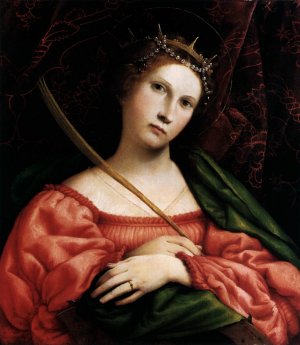 St Catherine of Alexandria Oil painting by Lorenzo Lotto