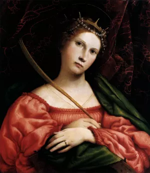 St Catherine of Alexandria by Lorenzo Lotto - Oil Painting Reproduction
