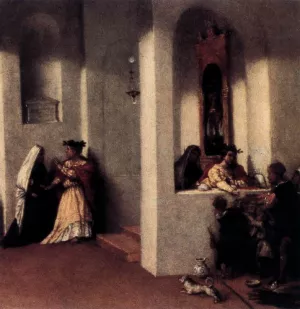 St Lucy at the Tomb of St Agatha Detail by Lorenzo Lotto - Oil Painting Reproduction