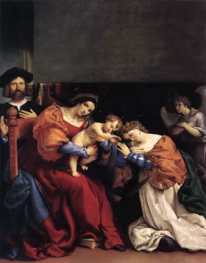 The Mystic Marriage of St Catherine by Lorenzo Lotto - Oil Painting Reproduction