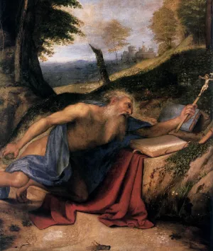 The Penitent St Jerome Detail by Lorenzo Lotto - Oil Painting Reproduction