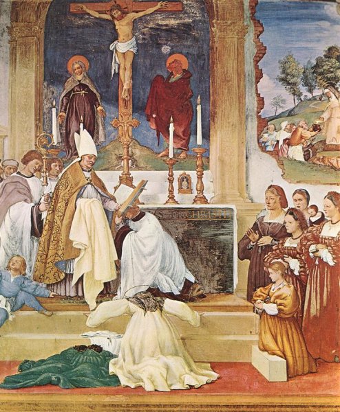 Vestiture of St Bridget by Lorenzo Lotto - Hand-Painted Oil Painting Reproduction