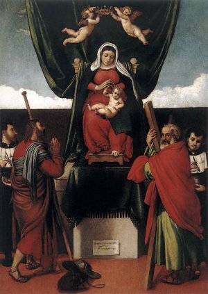 Virgin and Child with Saints Oil painting by Lorenzo Lotto