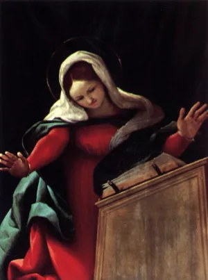 Virgin Annunciate painting by Lorenzo Lotto