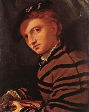 Young Man with Book by Lorenzo Lotto - Oil Painting Reproduction