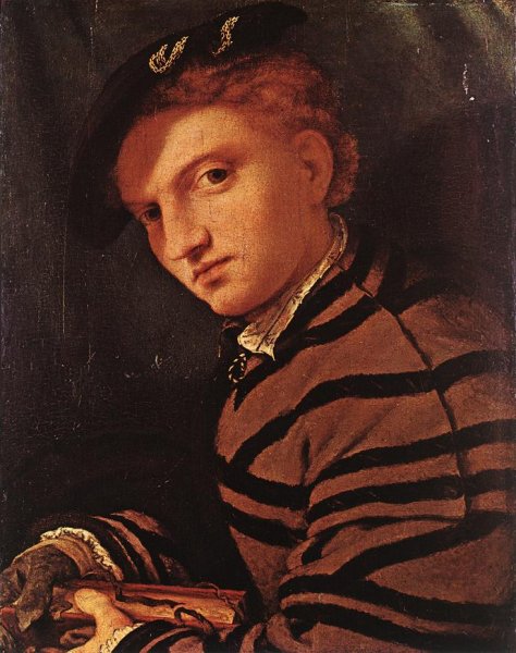 Main Product Photo of Young Man with Book Painting by Lorenzo Lotto