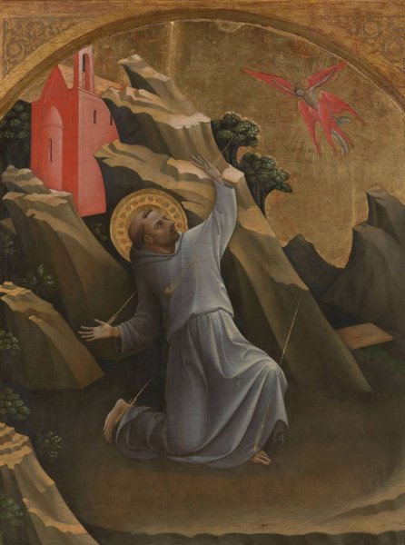 Main Product Photo of Saint Francis Receiving the Stigmata  Painting by Lorenzo Monaco