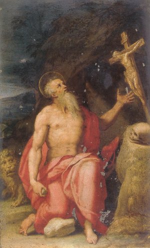 Saint Jerome in the Wilderness by Lorenzo Sabatini Oil Painting