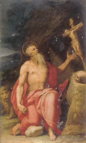 Saint Jerome in the Wilderness painting by Lorenzo Sabatini