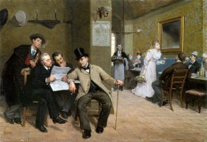 The Latest News by Lorenzo Valles Oil Painting