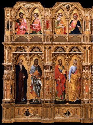 Lion Polyptych Detail by Lorenzo Veneziano Oil Painting