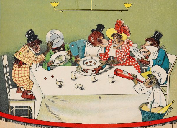 The monkey theatre  by Lothar Meggendorfer - Hand-Painted Oil Painting Reproduction