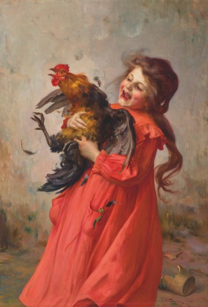 Main Product Photo of Caught  Painting by Louis Adolphe Tessier