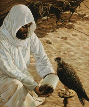 The falconer by Louis Agassiz Fuertes Oil Painting
